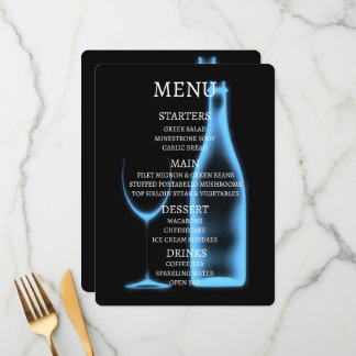 Menú Crea tu propio vaso de vino y botella de rayos X