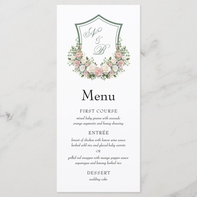 Menú Crest Floral Rosa (Anverso)