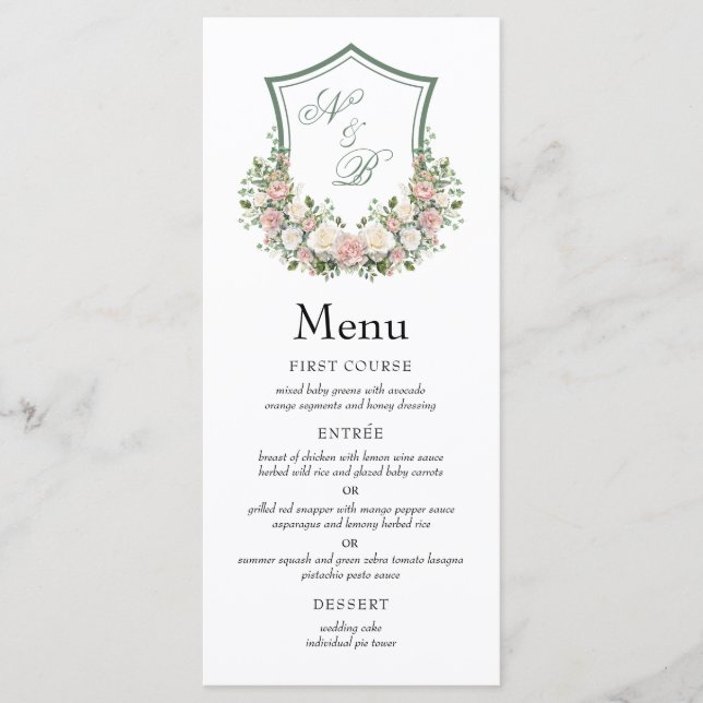Menú Crest Floral Rosa (Anverso)