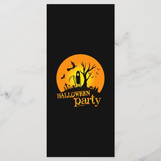 Menú Cumpleaños de la Fiesta de Halloween (Anverso)