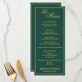 Menú Custom Monogram Golf Theme Wedding 