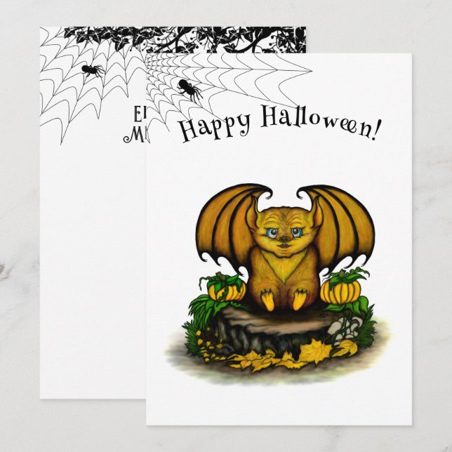 Menú Cute Halloween Bat (Anverso / Reverso)
