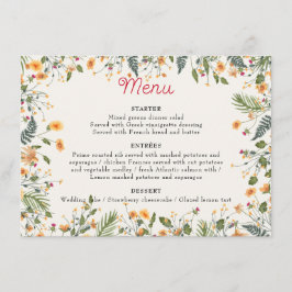 Menú Daffodils Botánicos Daisy Peony Flowers Boda