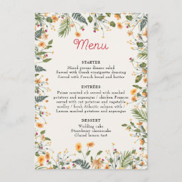 Menú Daffodils Botánicos Daisy Peony Flowers Boda