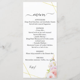 Menú Dahlia acuarela y Boda de Rosas