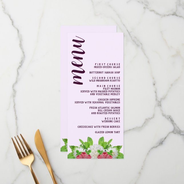 Menú Dahlia Bridal Shower (Anverso/Reverso In Situ)