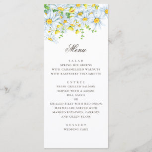 Menú Dalia de acuarela. Manzanilla. Boda floral de vera