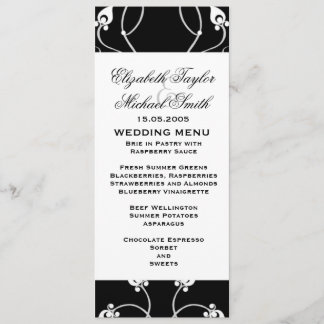 Menú Damask de Swirls Black de lujo