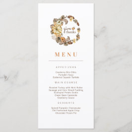 Menú Dar las gracias a la calabaza Wreath Thankending M