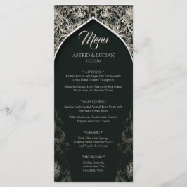 Menú Dark Green Regal Silver Flourier Boda