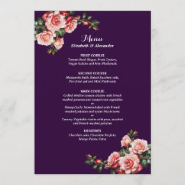 Menú Dark moody pink and red roses purple wedding