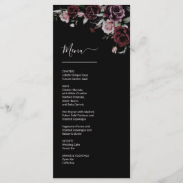 Menú Dark Moody Roses Wedding