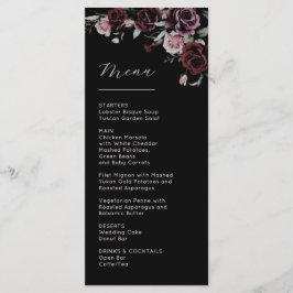 Menú Dark Moody Roses Wedding