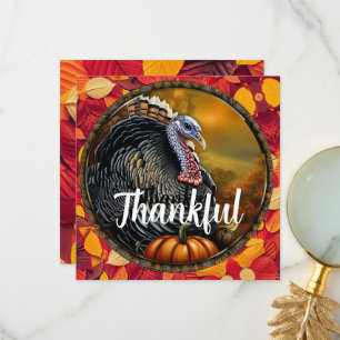 Menú de Acción de Gracias agradecido y pavo