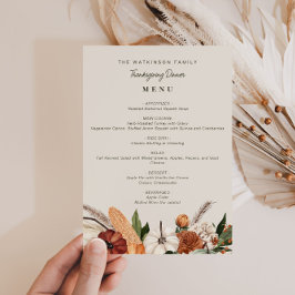 menú de acción de gracias de la cosecha de otoño d