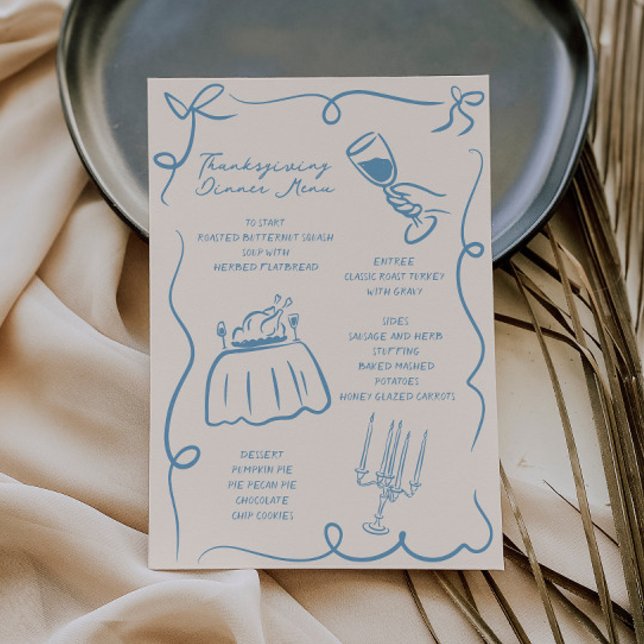 Menú de Acción de Gracias dibujado a mano capricho (Subido por el creador)