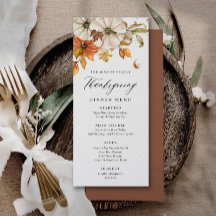 Menú de Acción de Gracias elegante para calabaza