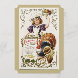 Menú de Acción de Gracias y Invitaciones a Chicas 