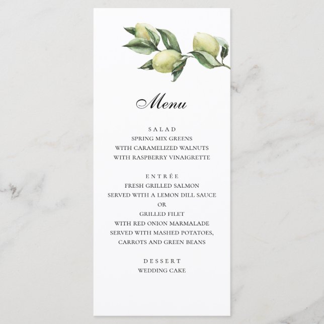 Menú de aceitunas. Boda italiano. Menú de cena ver (Anverso)