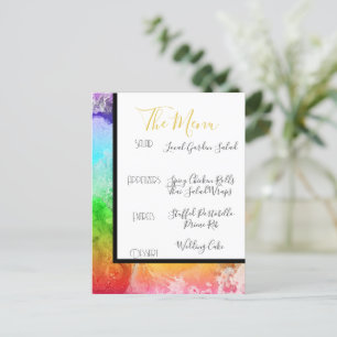 Menú de acuarela de tinta de alcohol arcoiris