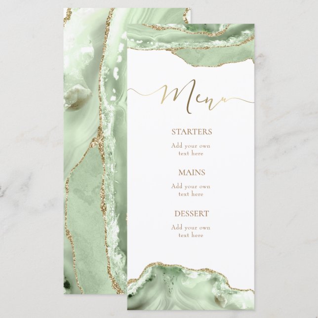 Menú de ágata verde (Anverso / Reverso)