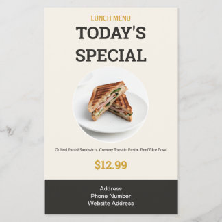 Menú de Almuerzo Especial de Restaurante Premium d