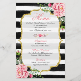 Menú de Almuerzo para Despedida de Soltera Rayas F