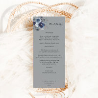 Menú de alturas florales azules y navales - Gris