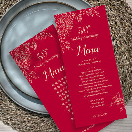 Menú de Aniversario de Boda de Ranunculus Bilingüe