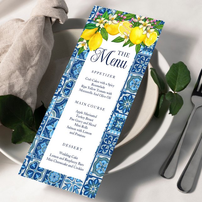 Menú de Azulejos Mediterráneos y Limones (Subido por el creador)