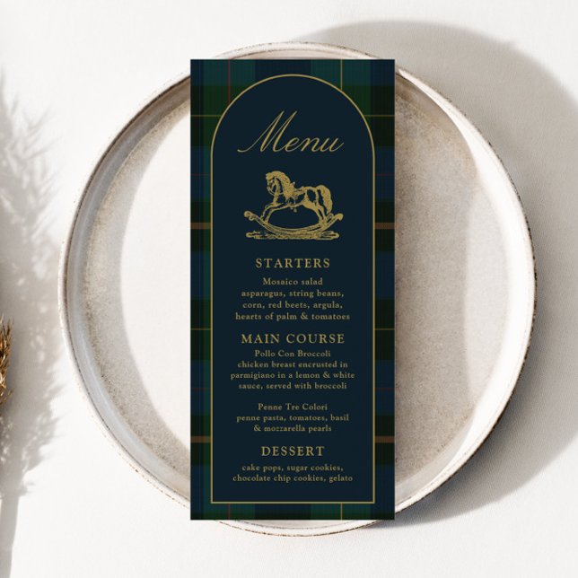 Menú de Baby Shower de Cuadros Verdes Clásicos de  (Subido por el creador)