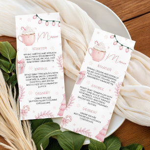 Menú de Baby Shower de Invierno Rosa