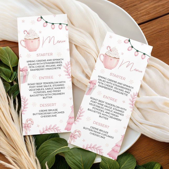Menú de Baby Shower de Invierno Rosa (Subido por el creador)
