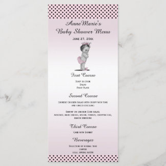 Menú de Baby Shower de la princesa lunares del