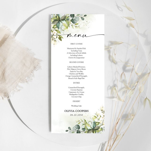 Menú de Baby Shower de verde (Subido por el creador)