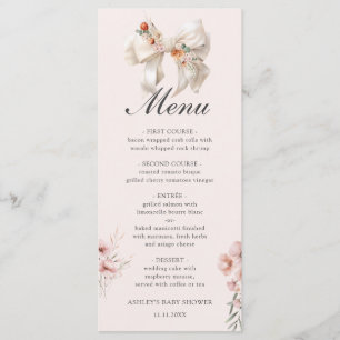 Menú de Baby Shower Fall in Love Bow Floral