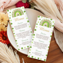 Menú de Baby Shower Suerte y Encanto