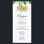 Menú de Baby Shower Tropical Boy Sloth<br><div class="desc">Menú de Baby Shower Tropical Boy Sloth</div>