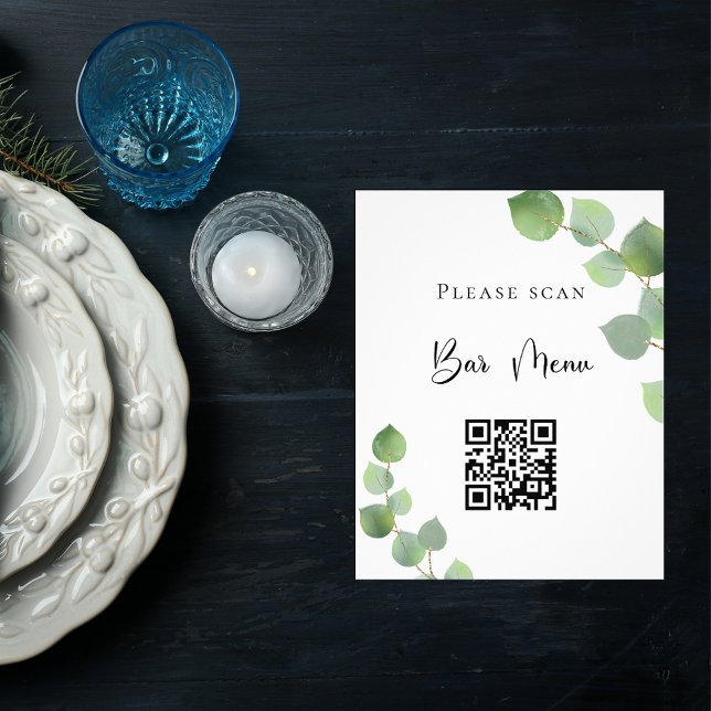 Menú de barras Código QR boda de vegetación eucali (Subido por el creador)