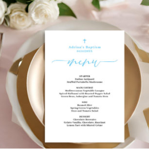 Menú de bautismo de Blue Boy