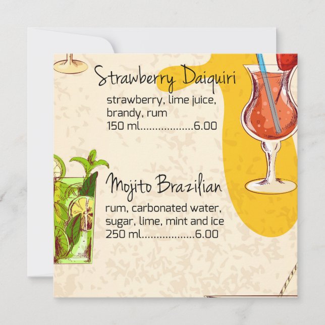 Menú de bebidas (Anverso)