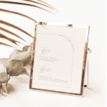 Menú de bebidas con caligrafía Minimalista de arco<br><div class="desc">Diseñado para coordinar con para la colección de invitaciones a bodas "Arches Minimalistas". Para cambiar detalles, haga clic en "Detalles". Para mover el texto o cambiar el tamaño, la fuente o el color, haga clic en "Editar usando la herramienta de diseño". Vea el enlace de la colección en esta página...</div>