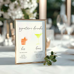 Menú de bebidas con firma de color de agua minimal<br><div class="desc">Diseñado para coordinar con para la colección de invitaciones a bodas "Pure". Para cambiar detalles, haga clic en "Detalles". Para mover el texto o cambiar el tamaño, la fuente o el color, haga clic en "Editar usando la herramienta de diseño". Vea el enlace de la colección en esta página para...</div>
