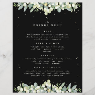 Menú de Bebidas de Boda de Eucalipto + Frambuesa N