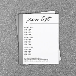 Menú de Belleza de Línea de Plata Falsa Blanca Min