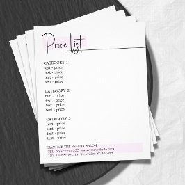 Menú de Belleza de Rosa Blanca Elegante y con Esti