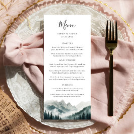 Menú de Boda Acuarela Bosque Brumoso de Cumbres Ve
