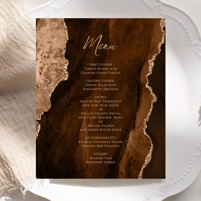 Menú de Boda Ágata Dorada Marrón Mocha Presupuesto (Subido por el creador)
