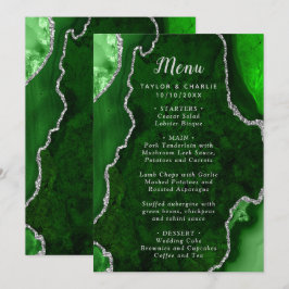 Menú de Boda Ágata Verde y Plateado