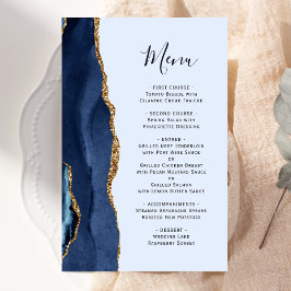 Menú de Boda Alto Presupuesto Azul Navy con Ágata